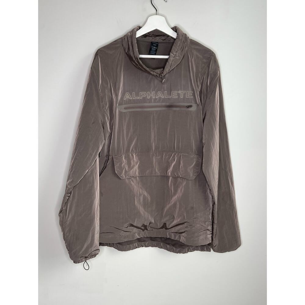 ALPHALETE Performance Endure Pullover Windbreaker Jacket Brown Men's Size M - Picture 3 of 8